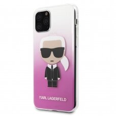 iPhone 11 PRO skaidri-rožinė KARL LAGERFELD nugarėlė KLHCN58TRDFKPI