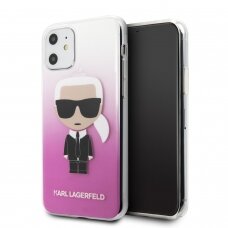 iPhone 11 skaidri-rožinė KARL LAGERFELD nugarėlė KLHCN61TRDFKPI