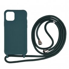 iPhone 11 žalia MULTI STRAP nugarėlė su virvute