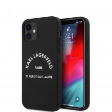 iPhone 12 MINI juoda KARL LAGERFELD nugarėlė KLHCP12SSLSGRBK