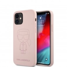 iPhone 12 MINI šviesiai rožinė KARL LAGERFELD nugarėlė KLHCP12SSILTTPI