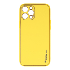 iPhone 12 PRO MAX geltona SULADA LEATHER nugarėlė
