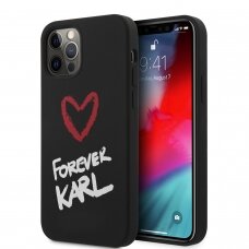 iPhone 12 PRO MAX juoda KARL LAGERFELD nugarėlė KLHCP12LSILKRBK