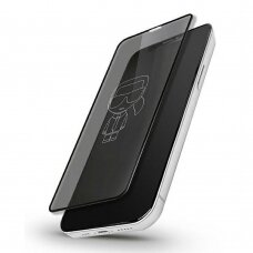 iPhone 12 PRO MAX juodas pilnas KARL LAGERFELD 5D stiklas