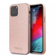 iPhone 12 Pro Max rožinė GUESS nugarėlė GUHCP12LIGLRG