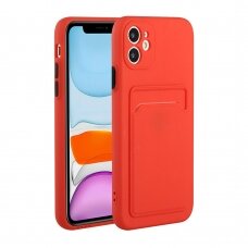 iPhone 12 Tracy raudona nugarėlė SOLID WITH CARD SLOT