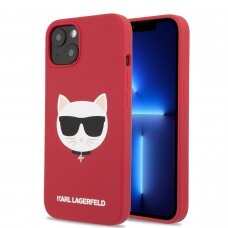 iPhone 13 MINI raudona KARL LAGERFELD nugarėlė KLHCP13SSLCHRE