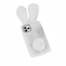 iPhone 13 MINI šviesiai pilka nugarėlė Fluffy rabbit