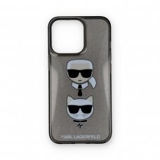iPhone 13 PRO juoda glitter KARL LAGERFELD nugarėlė KLHCP13MKCTUGLK