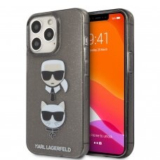 iPhone 13 PRO MAX juoda glitter KARL LAGERFELD nugarėlė KLHCP13XKCTUGLK