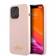 iPhone 13 PRO MAX šv. rožinė GUESS nugarėlė GUHCP13XLSLMGLP