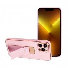 iPhone 13 PRO rožinė SULADA LEATHER STAND nugarėlė