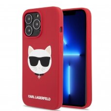 iPhone 13 PRO raudona KARL LAGERFELD nugarėlė KLHCP13LSLCHRE