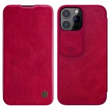 iPhone 13 PRO raudonas odinis QIN dėklas