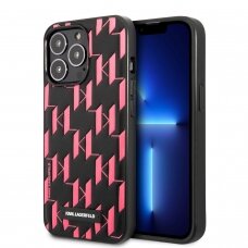 iPhone 13 PRO rožinė+juoda KARL LAGERFELD nugarėlė KLHCP13LMNMP1P