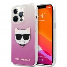 iPhone 13 PRO skaidri-rožinė KARL LAGERFELD nugarėlė KLHCP13LCTRP