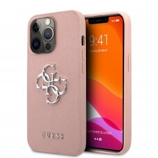 iPhone 13 PRO šviesiai rožinė GUESS nugarėlė GUHCP13LSA4GSPI