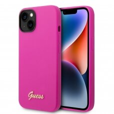 iPhone 14 neo rožinė GUESS nugarėlė GUHCP14SSLSMF