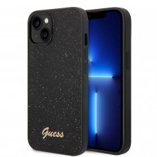 iPhone 14 PLUS juoda glitter GUESS nugarėlė GUHCP14MHGGSHK