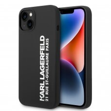 iPhone 14 PLUS juoda KARL LAGERFELD nugarėlė KLHCP14MSRSGVTK