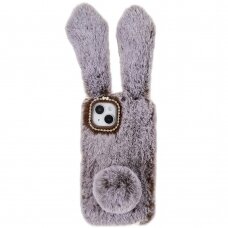 iPhone 14 PLUS brown nugarėlė Fluffy rabbit