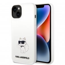 iPhone 14 PLUS white NFT Liquid Silicone KARL LAGERFELD nugarėlė