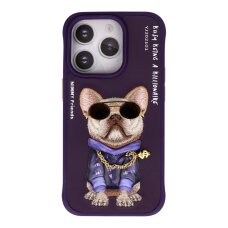iPhone 14 PRO dark purple NIMMY Bulldog with Glasses nugarėlė