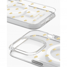 iPhone 14 PRO iDeal Of Sweden Clear MagSafe nugarėlė Golden Hearts