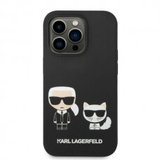 iPhone 14 PRO juoda Magsafe KARL LAGERFELD nugarėlė KLHMP14LSSKCK