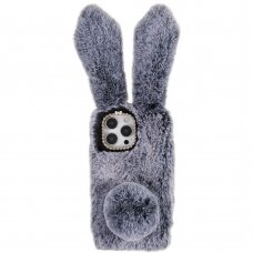 iPhone 14 PRO MAX dark grey nugarėlė Fluffy rabbit