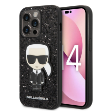 iPhone 14 PRO MAX juoda glitter KARL LAGERFELD nugarėlė KLHCP14XGFKPK