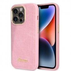 iPhone 14 PRO MAX rožinė GUESS nugarėlė GUHCP14XHGCRHP