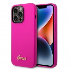 iPhone 14 PRO neo rožinė GUESS nugarėlė GUHCP14LSLSMF