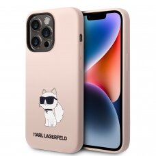 iPhone 14 PRO pink NFT Liquid Silicone KARL LAGERFELD nugarėlė