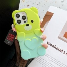 iPhone 14 PRO Tracy nugarėlė 3D Bear Green/Blue