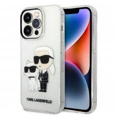 iPhone 14 PRO transparent NFT IML Glitter KARL LAGERFELD nugarėlė