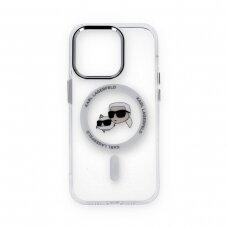 iPhone 14 PRO clear Magsafe IML Metal KC Heads KARL LAGERFELD nugarėlė