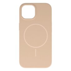 iPhone 15 / 14 / 13 beige SLIM SILICONE MagSafe nugarėlė