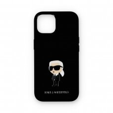 iPhone 15 / 14 / 13 black Metal Ikonik KARL LAGERFELD nugarėlė