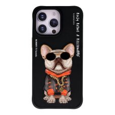 iPhone 15 PRO MAX black NIMMY Bulldog with Glasses nugarėlė