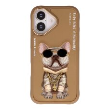 iPhone 16 beige NIMMY Bulldog with Glasses nugarėlė