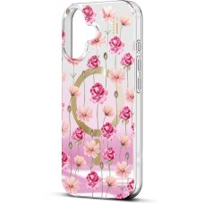 iPhone 16 iDeal Of Sweden Mirror Rose Blush Floral MagSafe nugarėlė