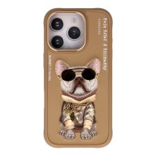 iPhone 16 PRO beige NIMMY Bulldog with Glasses nugarėlė
