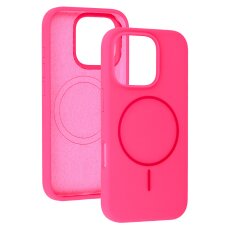 iPhone 16 PRO MAX pink SLIM SILICONE MagSafe nugarėlė