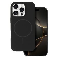 iPhone 16e black SLIM SILICONE MagSafe nugarėlė