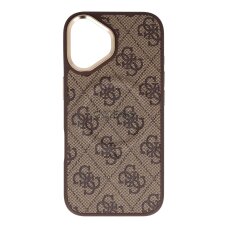 iPhone 17 brown MagSafe PU Leather 4G Gold GUESS nugarėlė