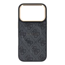 iPhone 17 PRO black MagSafe PU Leather 4G Gold GUESS nugarėlė