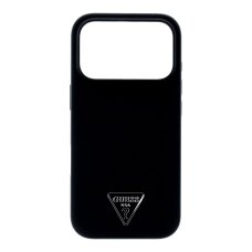 iPhone 17 PRO black MagSafe Silicone Triangle Logo GUESS nugarėlė