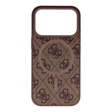 iPhone 17 PRO brown MagSafe PU 4G Ring Classic Logo GUESS nugarėlė