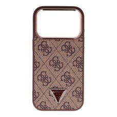 iPhone 17 PRO brown MagSafe PU 4G Triangle Logo GD GUESS nugarėlė